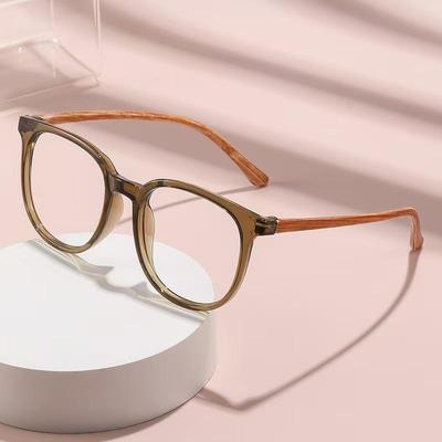 High-Definition Korean-Style Trendy Blue Light Blocking Reading Glasses - Tea-Colored Frame