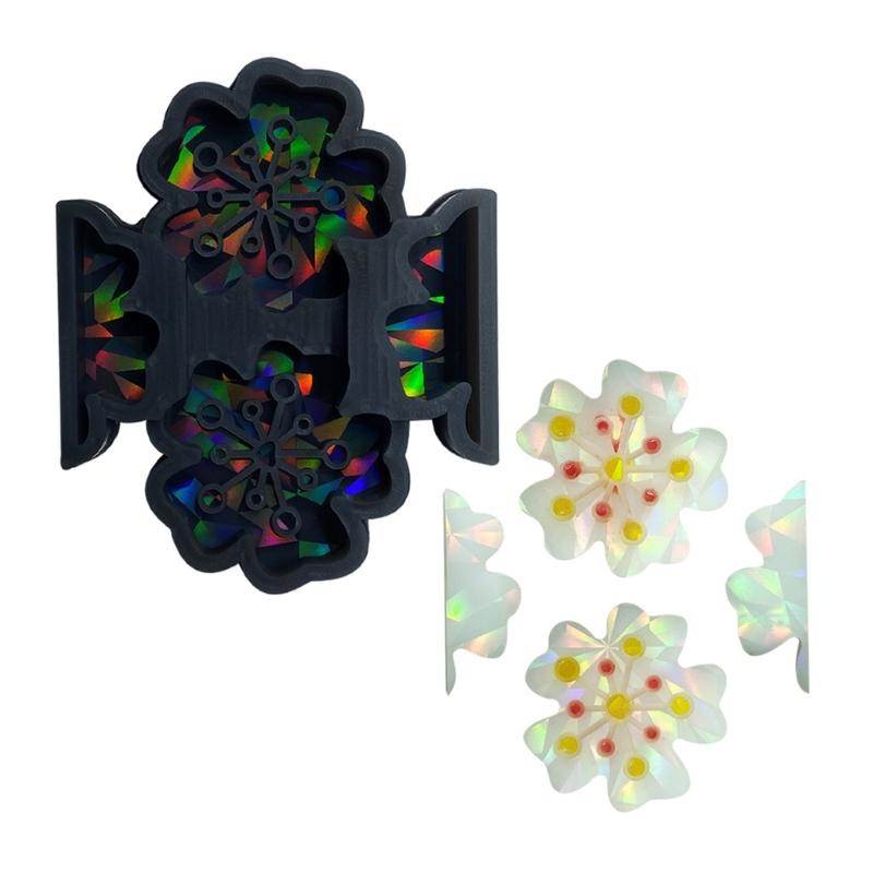 Holographic Resin Keychain Mold Flower Epoxy Resin Casting Mold for DIY Crafts Jewelry Making Phone Holder Silicone Mold