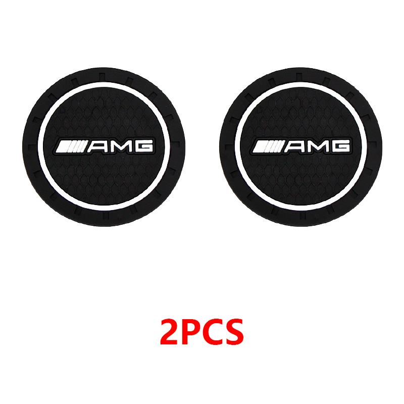 

2Pcs Premium Silicone AMG Car Water Cup Holder Coaster Anti-Slip Mats For Mercedes Benz W213 W204 W205 W177 GLC Auto Accessories