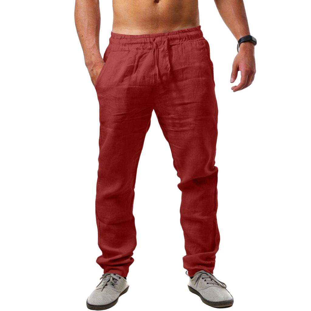 Men's Cotton And Linen Multi-color Casual Pants
