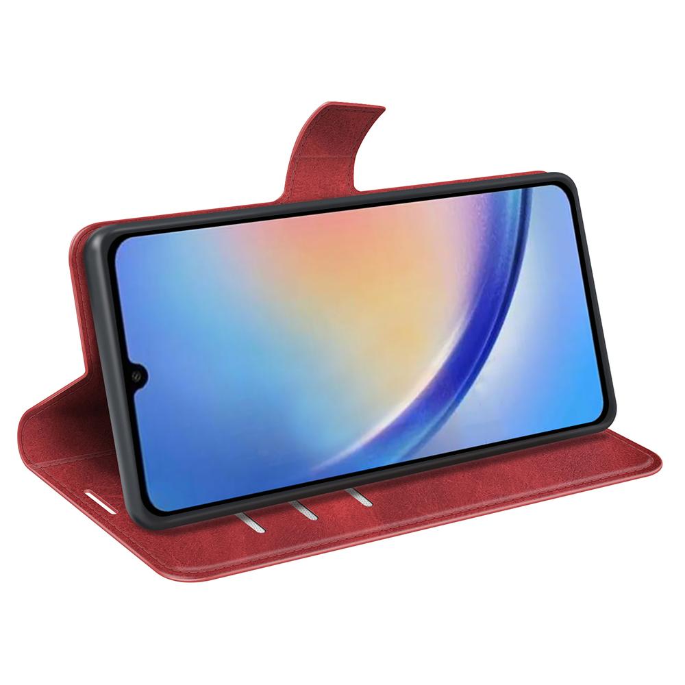 For Samsung Galaxy A34 5G Folio Flip Phone Case Calf Texture Stand Wallet Cover