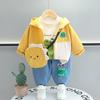 Spring Baby Infant Clothes Outfits 6 To 12 Months Dinosaur Zipper Hooded Jackets T-shirts Pants Toddler Sets Kids Bebe Tracksuit