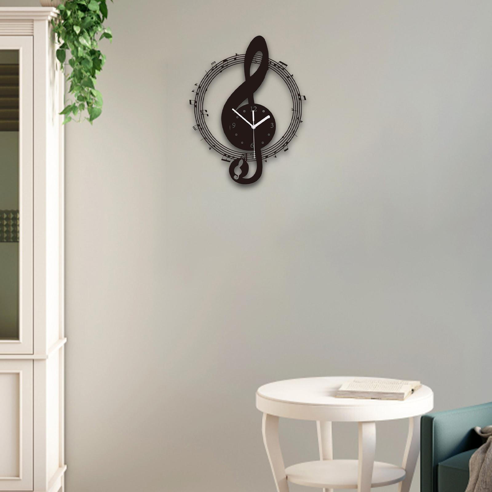 

Music Note Wall Clock Hanging Home Decor. Decoration. Acrylic Ornament for Bathroom, 30cm