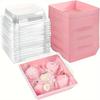 50pcs Paper Cake Containers With Clear Lids Sandwich Containers Charcuterie Boxes  Homemade Dessert
