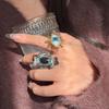 Blue Eyes Exaggerated Ring Y2K Vintage Gold Ring Personality Demon Eye Ring  Decoration