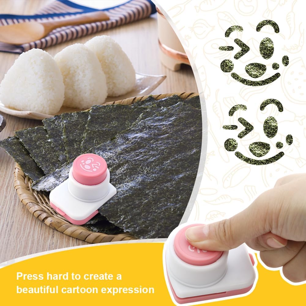 Seaweed Punching Knife Cartoon Face Rice Ball Mold DIY Sushi Stamp Manufacturer Lunch Box Decoration Tool