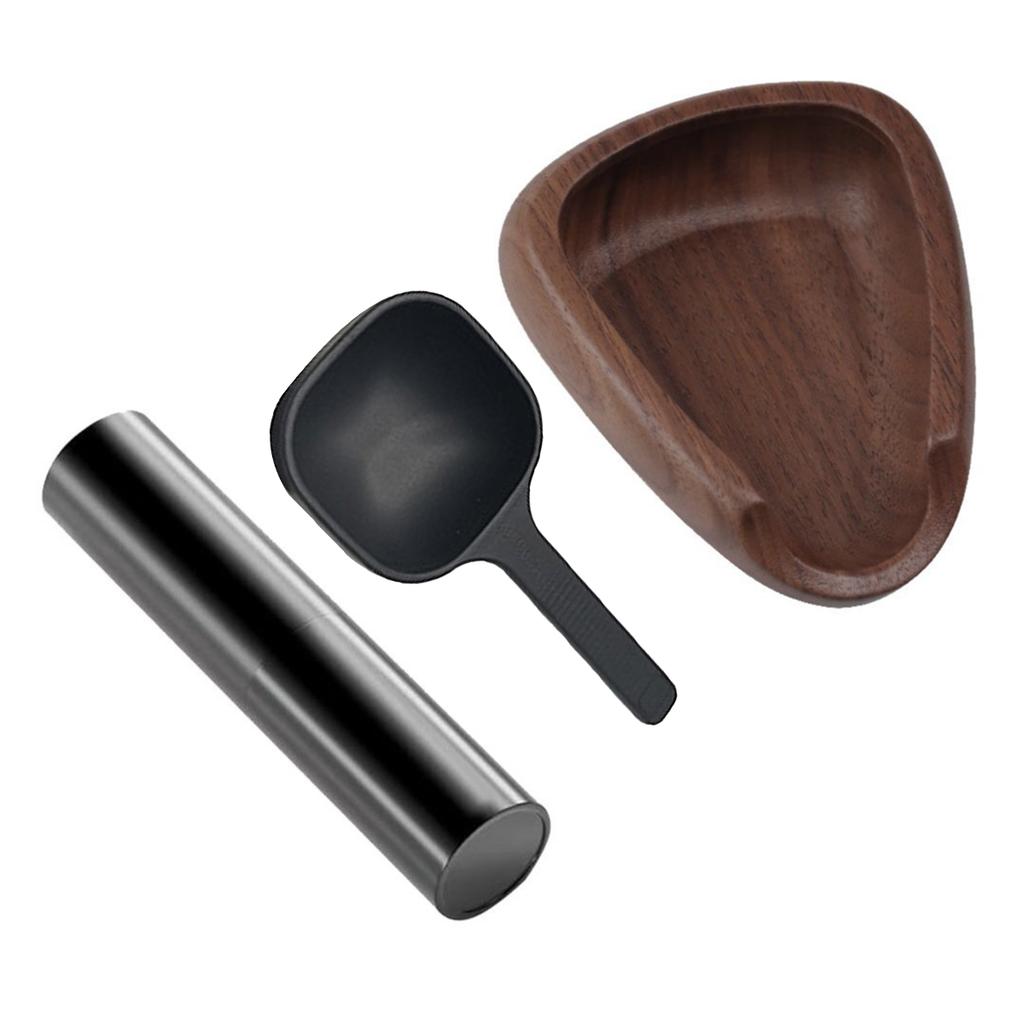 Holz Kaffeebohnen Dosierbecher mit Sprühflasche und Messlöffel Set, Multifunktionales Wiege-Dosier Tablett, für Kaffeebohnen Tee