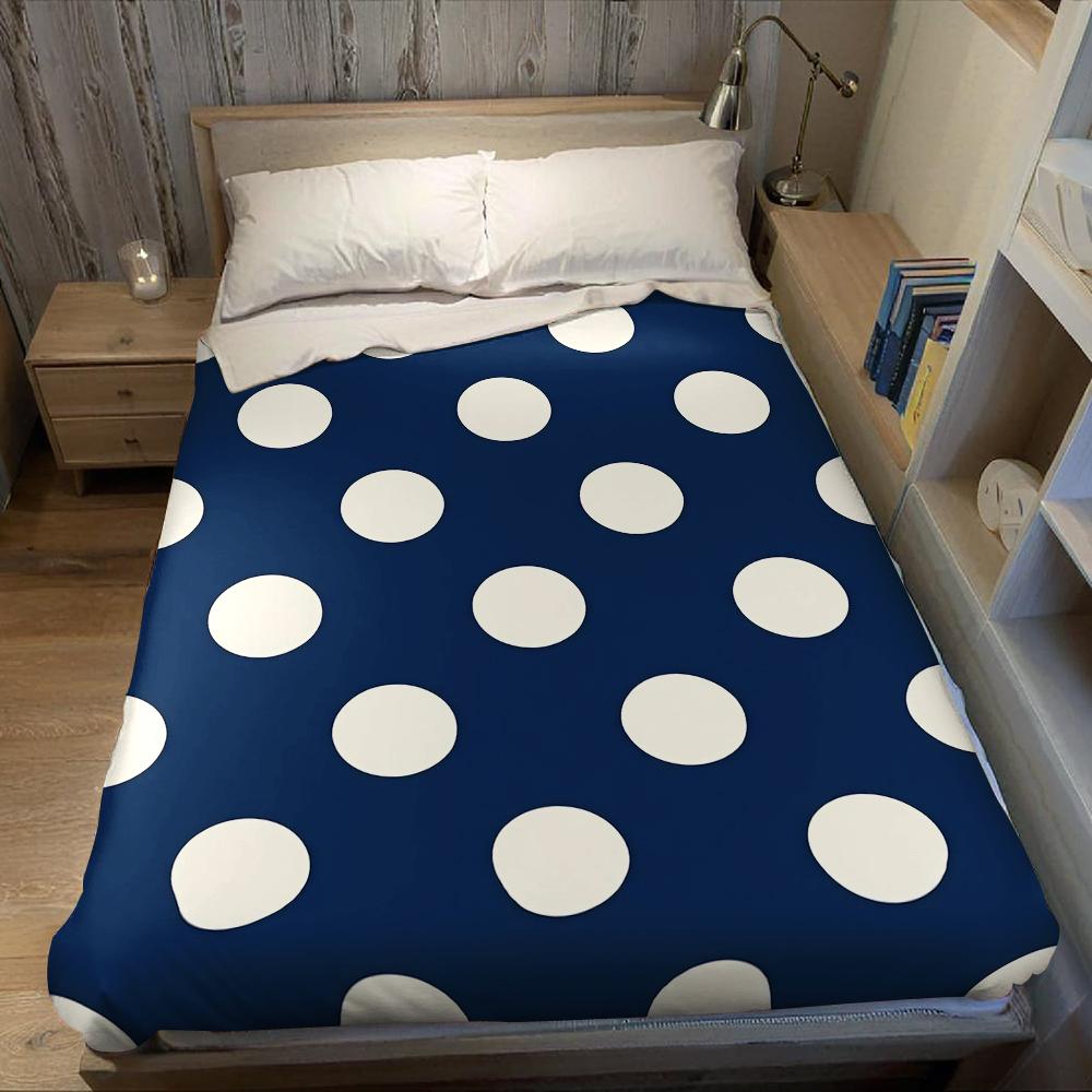 Dunkelblaue Pünktchen Flanelldecke Warm Weich Halloween Weihnachten Sofa Warm Gemütlich Dekorative Deko Geschenk Für Alle Jahreszeiten