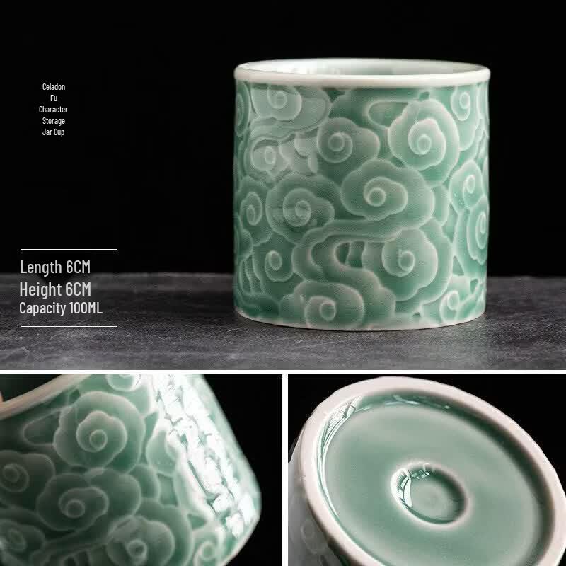Qiwei Hand-painted Blue & White Ceramic Kung Fu Teacup