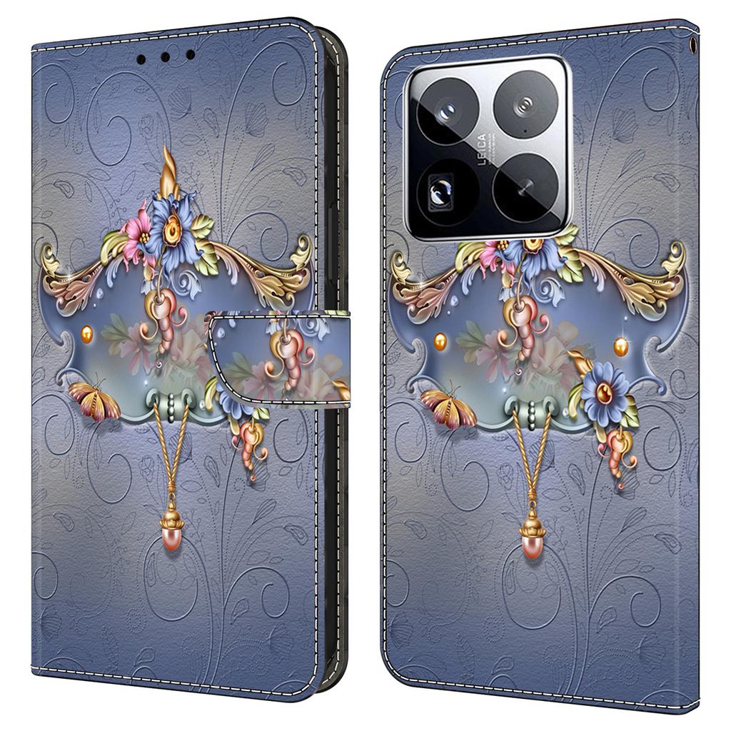 Pro Xiaomi 15 Pro Pouzdro PU Kožené Peněženkové Pouzdro na Telefon se Stojanem