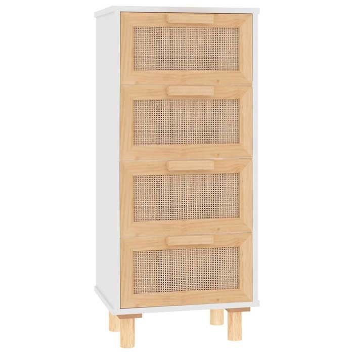 VidaXL Buffet Storage Cabinet Home Organizer Living Room Furniture Interior White 40x30x90 Cm Pine Wood 345642