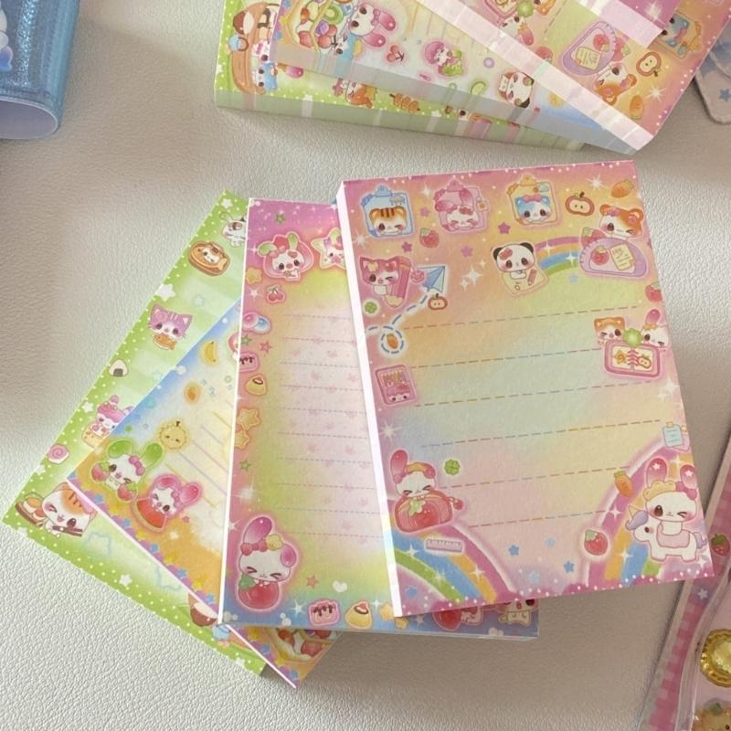 Rainbow Animal Note User Friendly School Office Supplies Cute Memos Sheets Paper Texture Suitable for Journaling