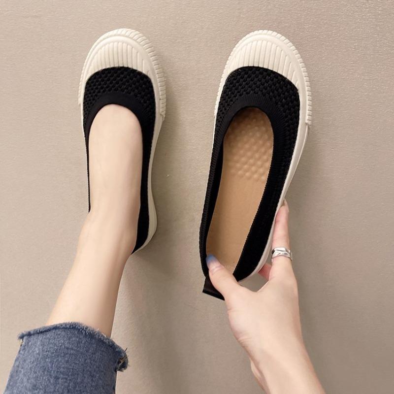 Pantofi casual tip board cu talpă plată, patch din piele gol, suprafață din plasă respirabilă, respirabili, răcoroși și ușori