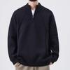 Men's Trendy Korean Half-High Collar Zipper Sweater - Autumn/Winter Loose Knit Pullover