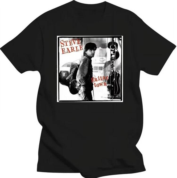 Vtg Steve Earle Guitar Town Black and White T-shirt, size S-5XL M