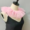 Kids Girls Renaissances Ruffled False Collar Cape Victorian Style Choker Necklace for Cosplay and Costume Accessories