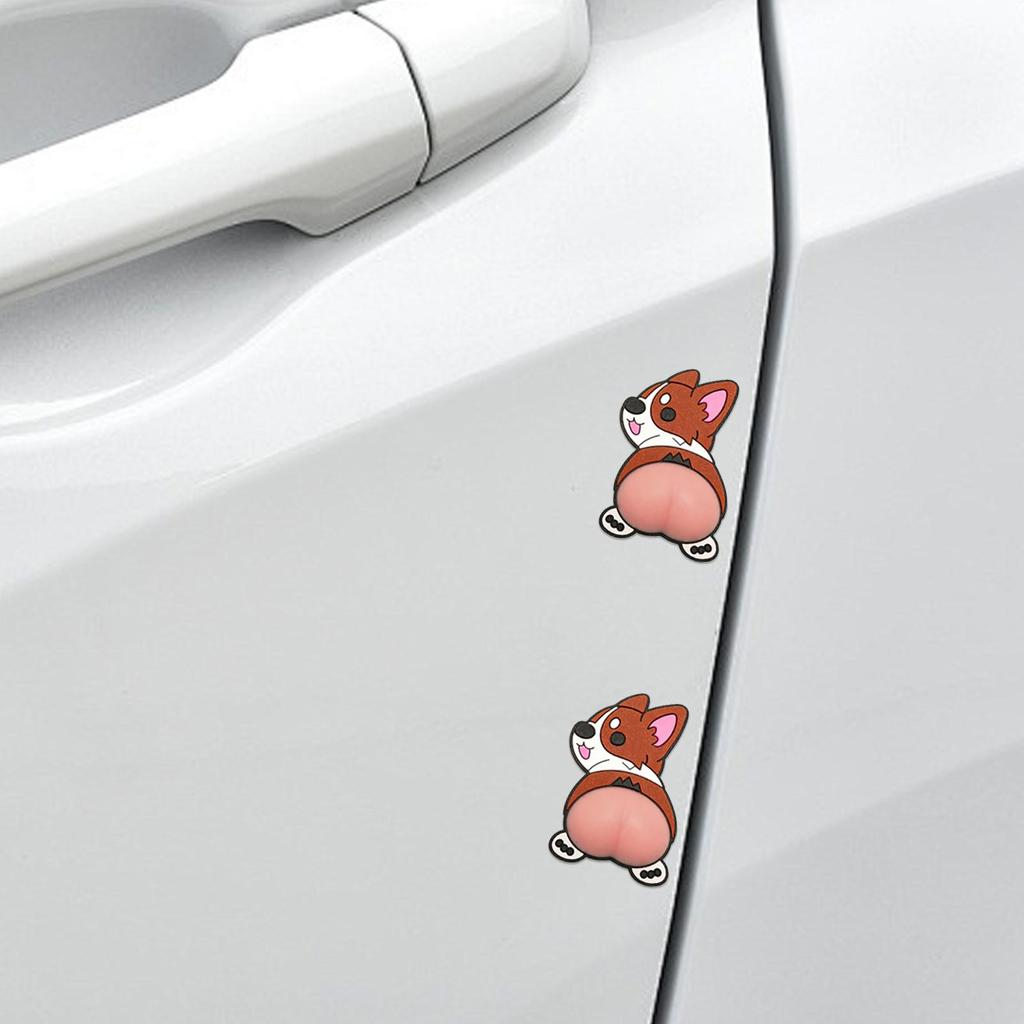 Door Knob Wall Protector 3D Anti-Collision Self Adhesive Cute Dog Decoration Door Wall Protector for Hitting Swinging Pinch