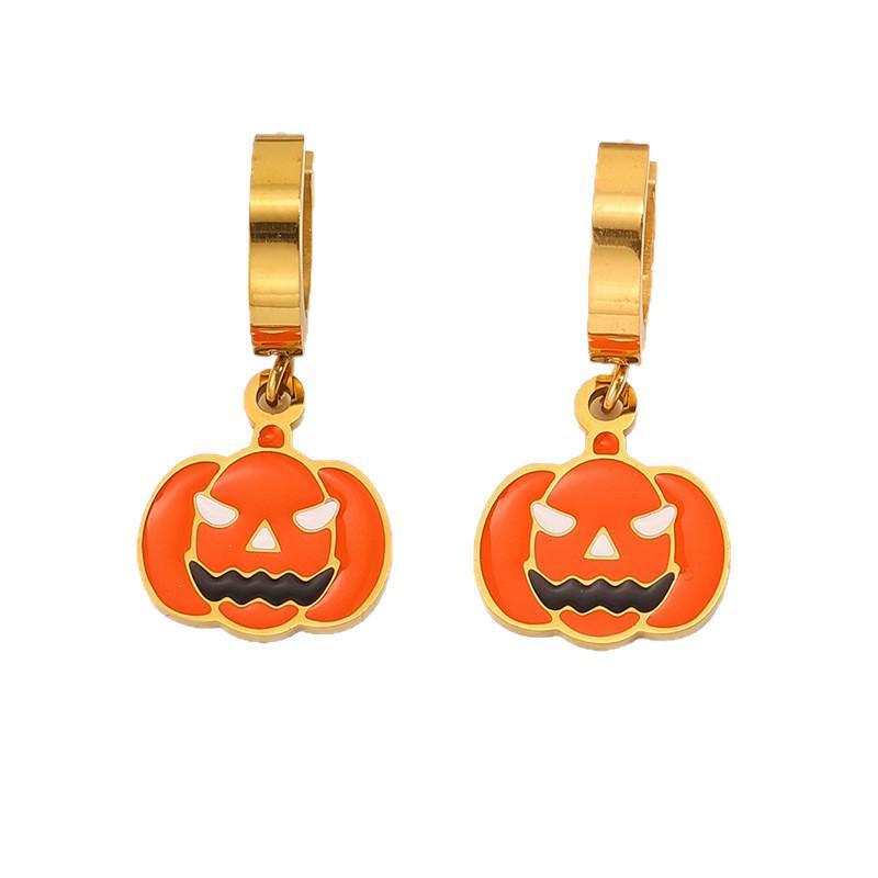 Luxurious Halloween Stainless Steel Pumpkin, Skull & Mummy Earrings