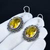 Wunderschöne Citrin Edelstein Ohrringe, 925 Sterling Silber Ohrringe, Handgefertigte Silberohrringe zum Verschenken, Citrin Hängeohrringe für Partykleidung Geschenk