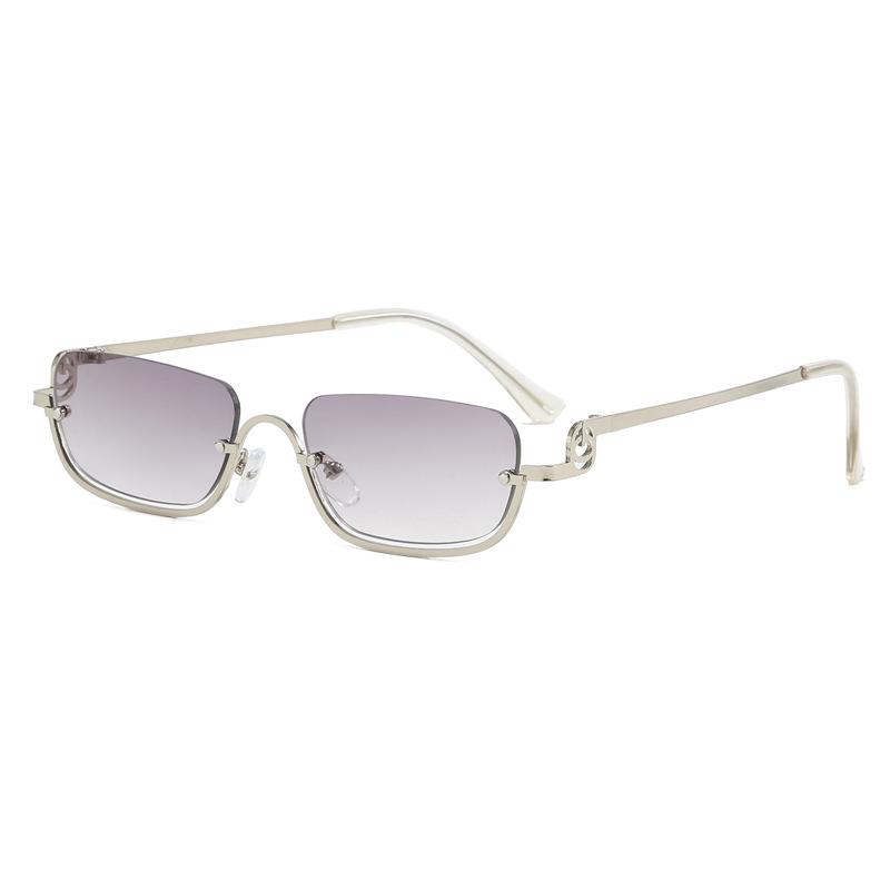 High-End Semi-Rimless Square Sunglasses – Trendy Unisex Sunscreen Shades