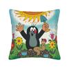 Maulwurf Krtek Kleiner Maulwurf Cartoon Kissenbezug Weiche Polyester Kissenhülle Dekorative Kissenhülle Sitzbezug mit Reißverschluss 45*45cm