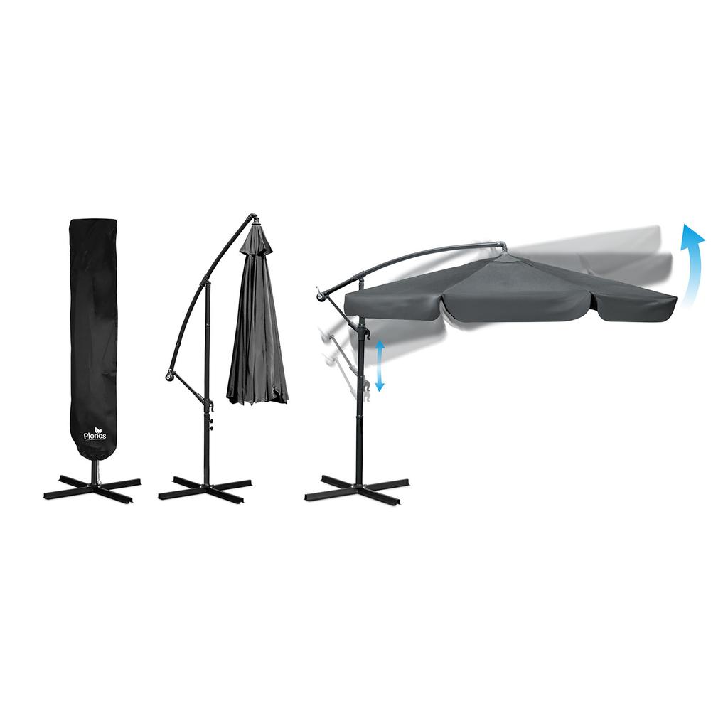 Folding Garden Umbrella, 6 Sections, 350 Cm, With Cover, Plonos Pl-880