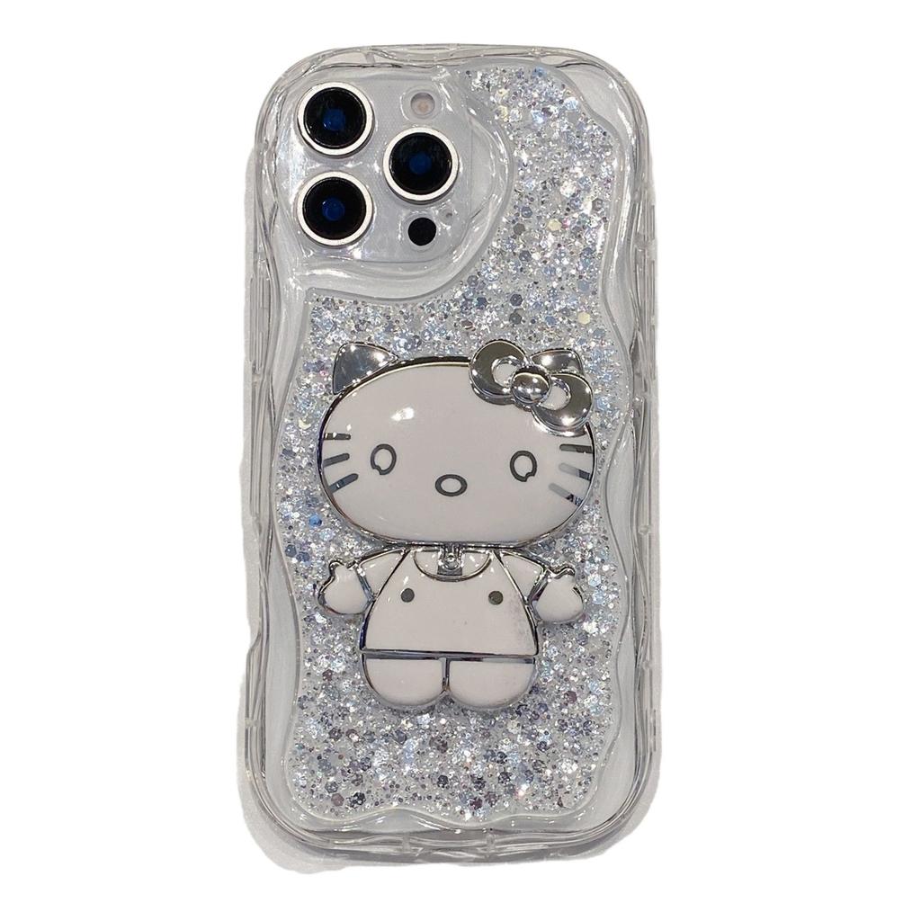 ins suitable for vivo V40 mobile phone case X200 curved edge glitter Epoxy Y29 Y19S cute KT mirror protective case