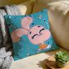 Cushion Cover  Washed Linen  Soft Breathable Decorative Case For Sofa Home Cartoon GGumball DDarwin Pillow cover