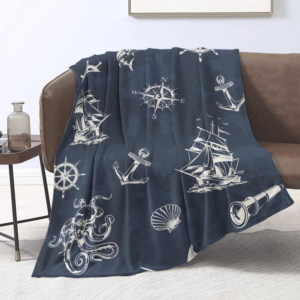 Anchor Digital Printed Blanket Flannel Blanket Office Travel Sofa Blanket Blanket