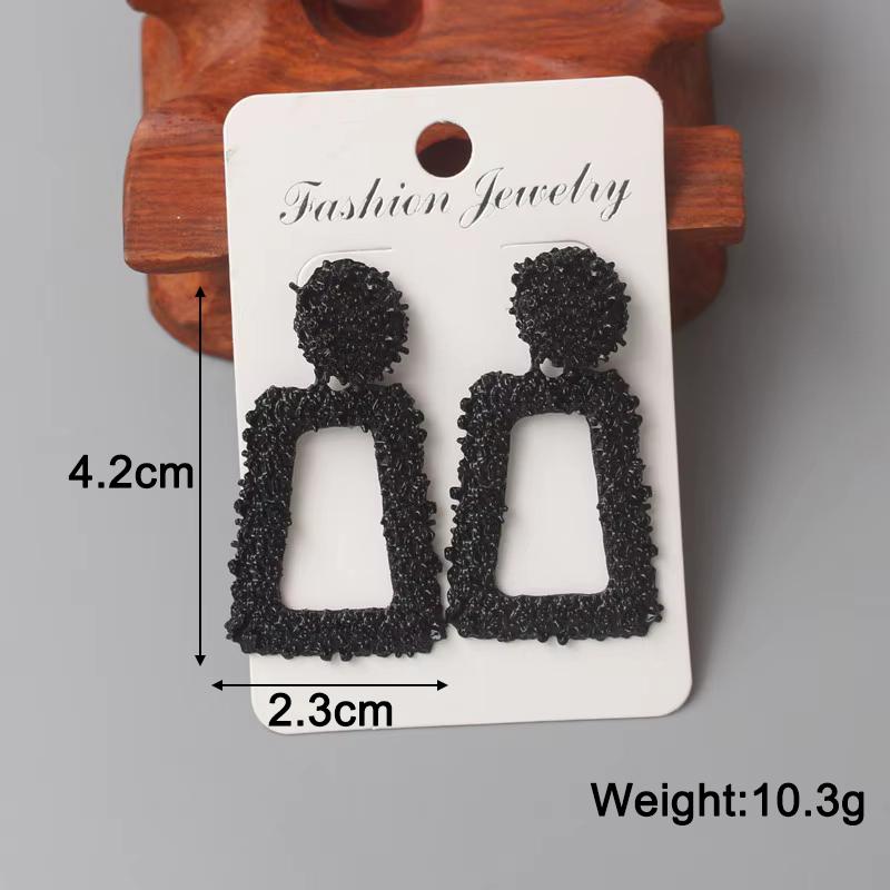 Square Long Hanging Earrings for Women Colorful Enamel Geometric Statement Dangle Earrings Girls Drop Earrings pendientes