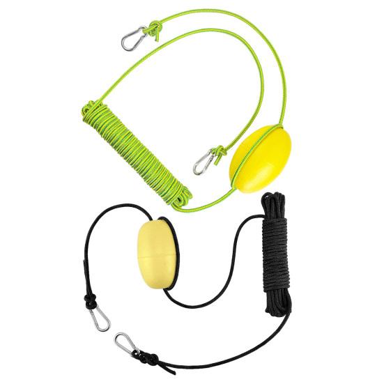 Kayak Float Rope Tow Line with Marker Buoy PVC Stainless Steel Carabiner High Visibility Heavy Duty Drift Sock Harness Nylon