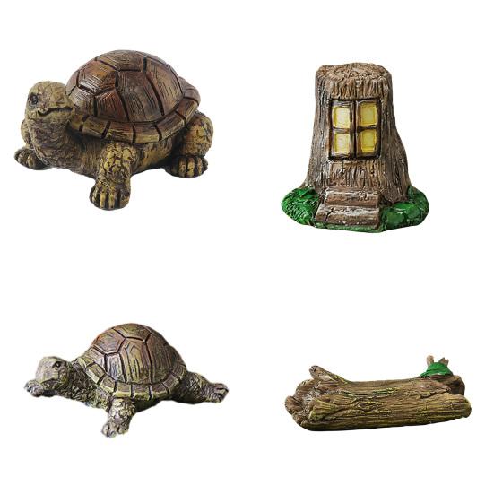 Micro Landscape Turtle Figurines Waterproof Resin Miniature Ornaments Realistic Turtle Statue for Fish Tanks Potted Plants Moss Gardens