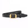 Womens Slim Genuine Leather Belt With Zinc Alloy Buckle Vintage Style Waist Accessory Casual Office Chic Outfits