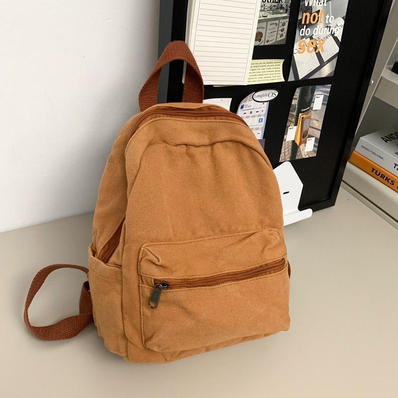 

Canvas Backpack Women s Casual Large Capacity Fashion Junior High School Student School Bag Travel Backpack чёрный