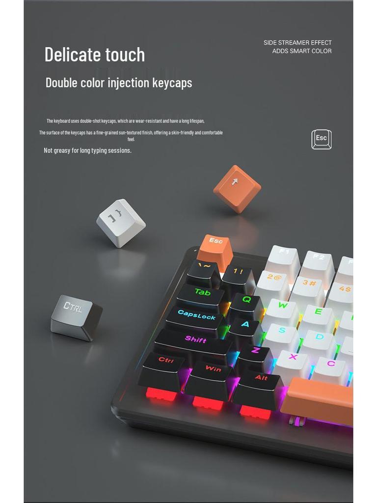 87-Key Mechanical Keyboard with Blue, Black, Red, Brown Switches - Wired for E-sports, Gaming, Typing, Desktop, Laptop, Universal Compatibility