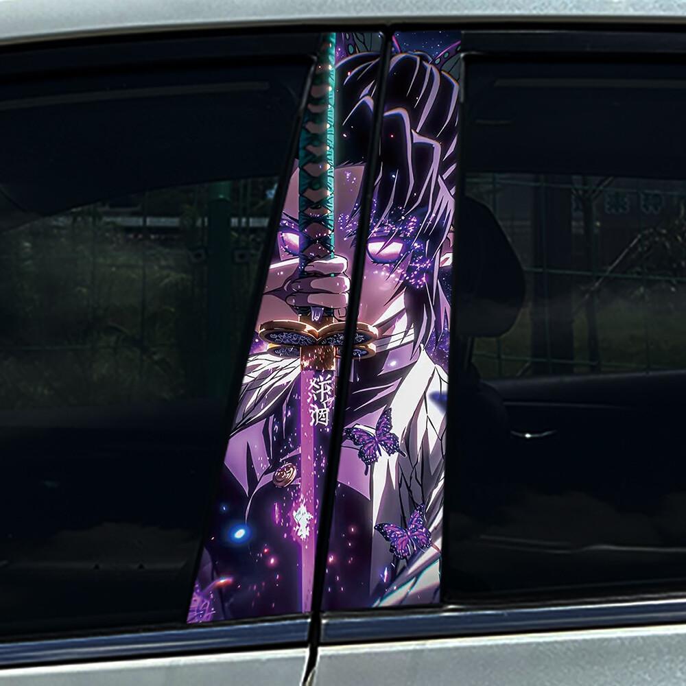 1/2X Demon Anime Boy Car Center Pillar Sticker B Pillar Protective Film Decoration