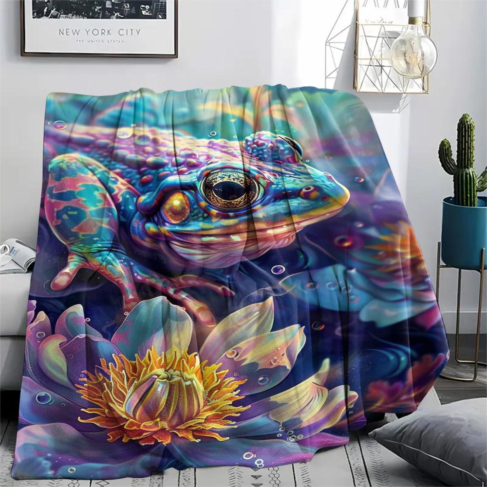 1 Manta de Franela con Estampado de Dibujos Animados, Alta Calidad, Cómoda para Todas las Estaciones, Decoración del Hogar, Calidez y Confort, Perfecta para Regalo de Navidad o Cumpleaños