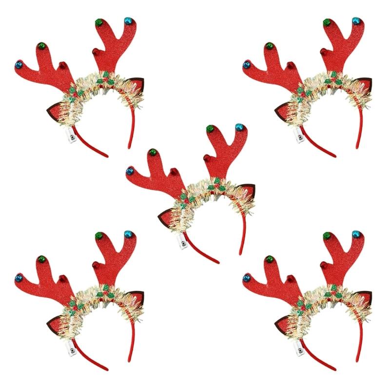 Flashing Christmas Headband with Built-in LED Light New Year Headgear Festive Hair Accessories for Holiday Parties