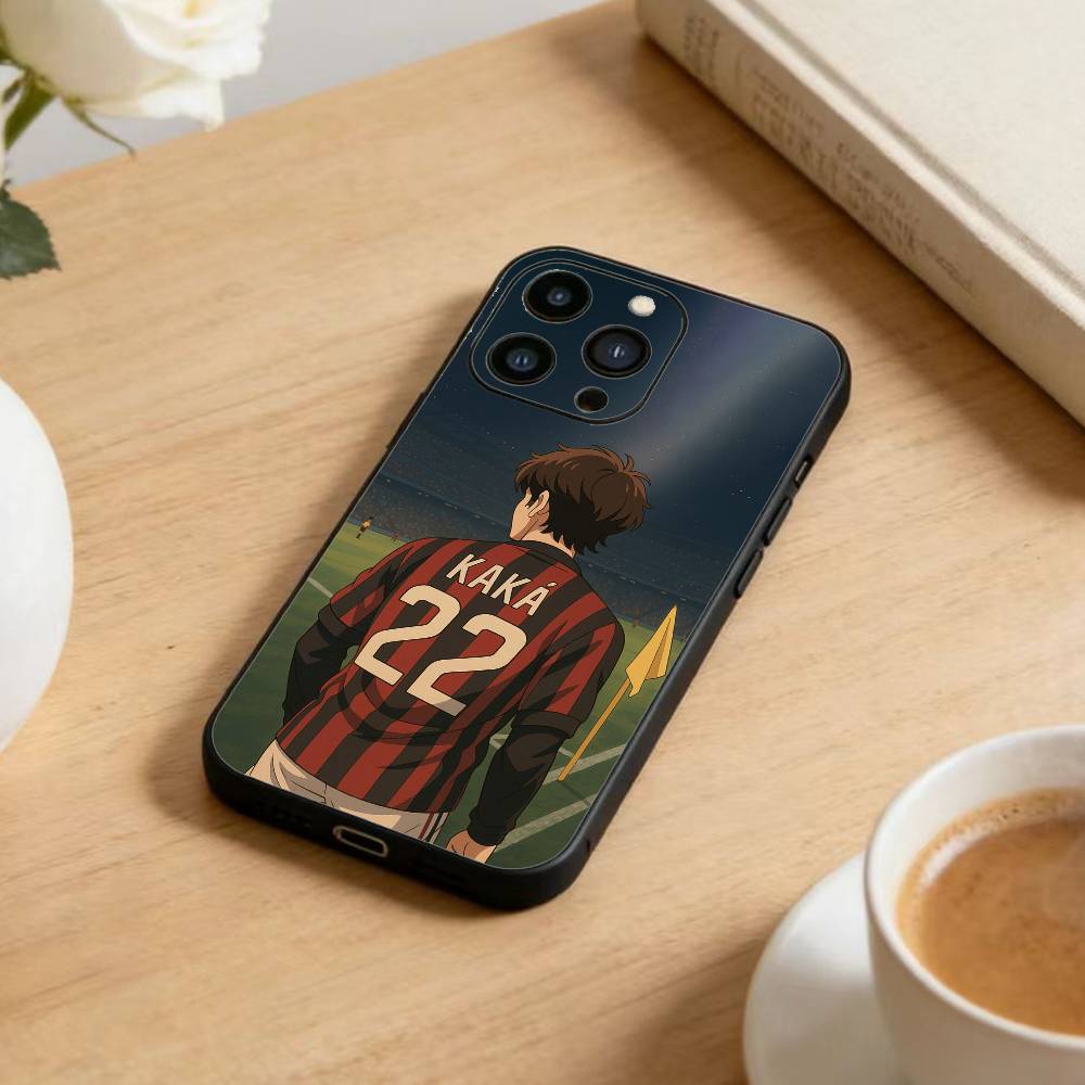 Football R-Ricardos K-Kakas Phone Case For iPhone 17 16 15 14 13 12 Max Plus Silicone Black Cover