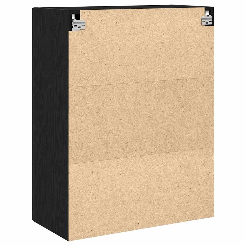Wall Mounted Cabinet in Black Oak Look 69.5 x 34 x 90 cm