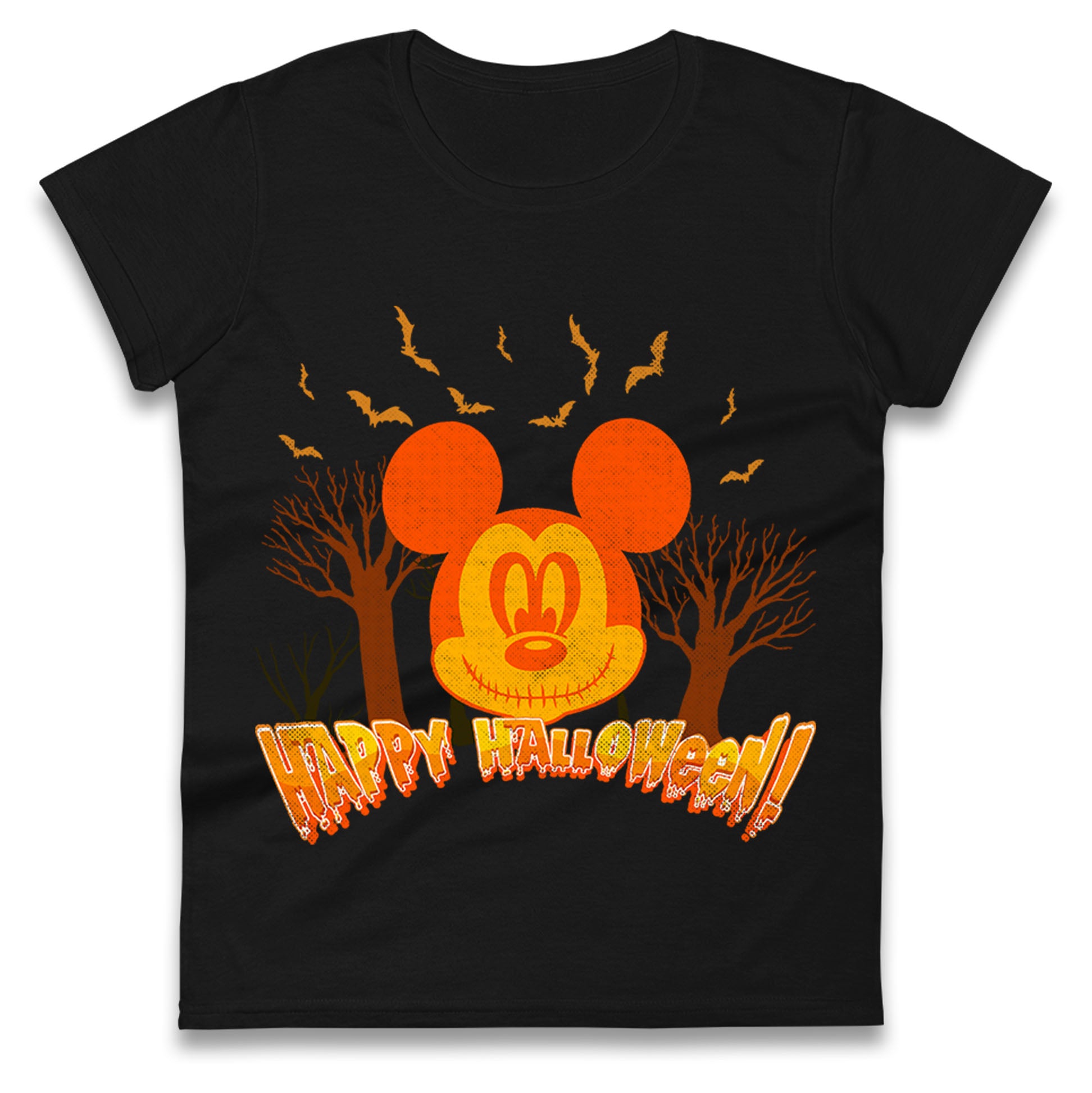 Mickey Mouse Happy Halloween Womens T Shirt Mens Tops Tees Unisexs S