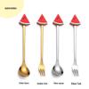 Cartoon Rabbit Christmas Dessert Spoon and Fork Set - Cute Party Favor Stirring Spoon