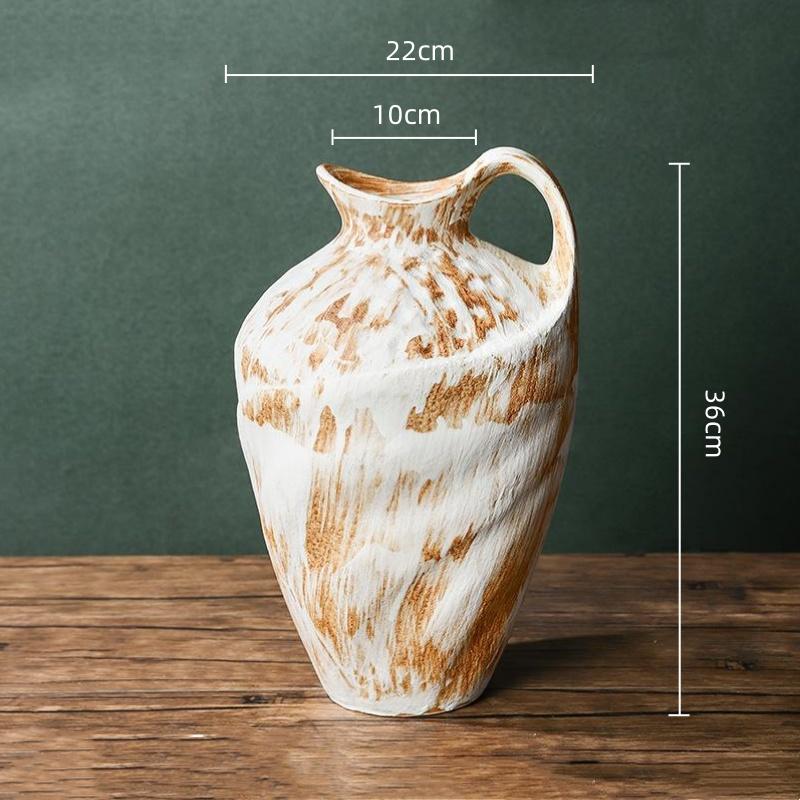 Ceramic Vase Coarse Earthenware Pot Flower Vase Flower Arrangement Accessories Ceramic Handicrafts Home Decoration Flowerpot