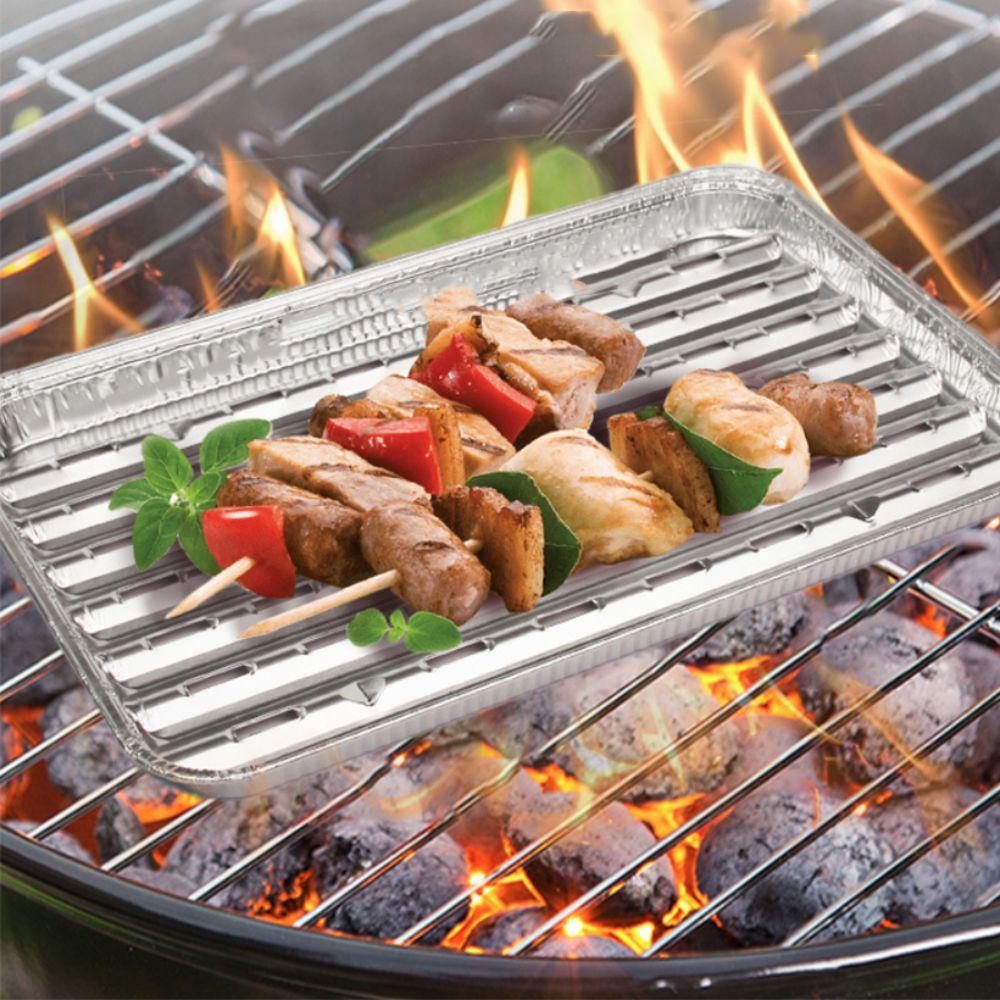 10PCS Thickened Barbecue Tray Heat-resistant BBQ Tin Tray  Oven