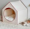 Korean Style House Shaped Pet Bed, Detachable Washable Closed Dog Cat Tent House for Small Medium Pets