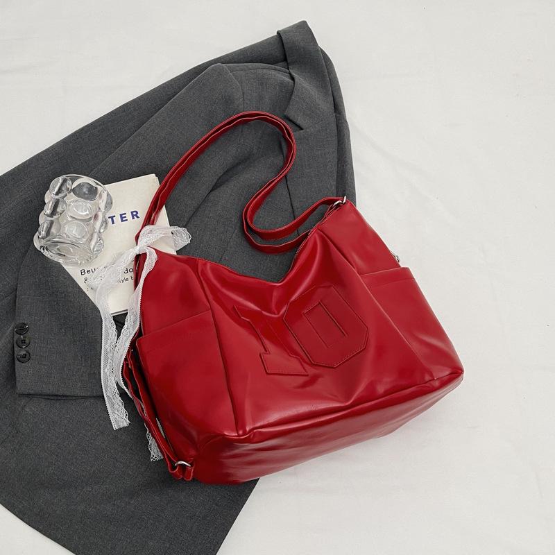 

Большая вместительная женская сумка 2025 года, модная сумка через плечо, универсальная сумка через плечо высокого класса бордовый