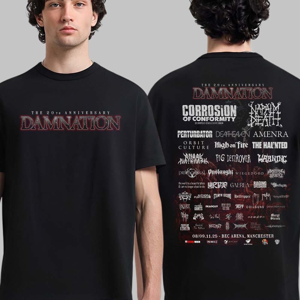 Damnation Fes 2026 Lineup In Manchester UK November 8 2026 Two Sided T-Shirt