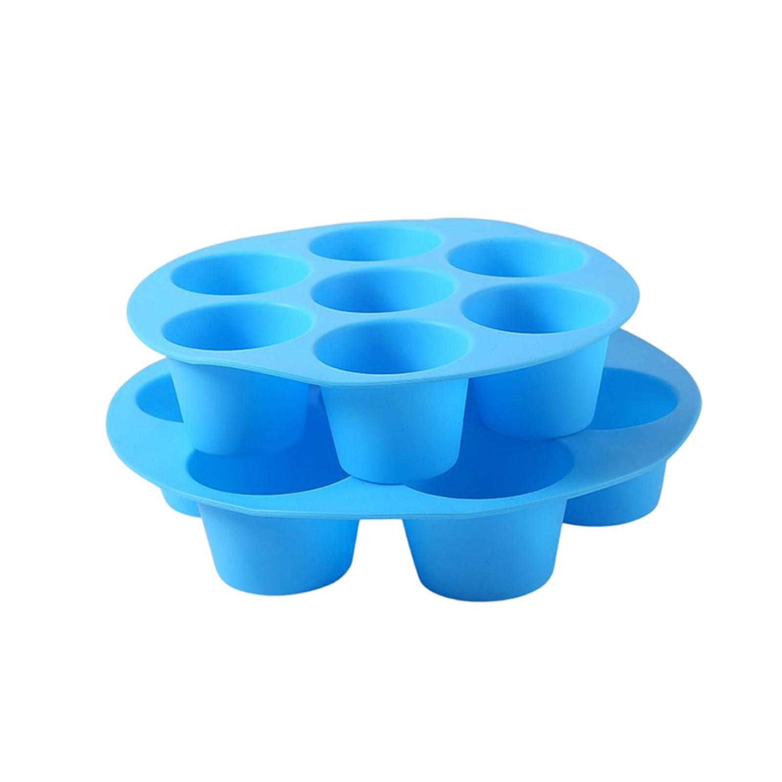 

Силиконовые формы для кексов, 3 шт. Силиконовые формы для маффинов для фритюрницы, Антипригарная форма для маффинов для фритюрницы на 7 ячеек для выпечки яиц, кексов, тартов, хлеба One Size синий