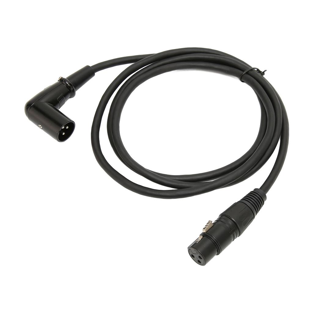 XLR Sound Cable Right Angle Male to Female Silver Plated 3 Pin XLR Microphone Cord for Speaker Amplifier 4.9ft