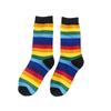 Women's Rainbow Striped Tube Socks: Korean Style, HyunA Inspired, Trendy & Colorful